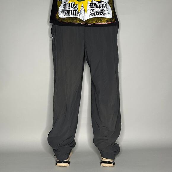 Vintage Y2K Nike Track Pants Mens XL Baggy Wide Leg Dark Grey Black Sweatpants - Picture 3 of 4